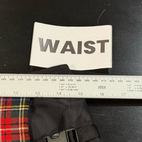 Vintage Y2K Express Wool Mini Skirt Black Plaid Preppy Grunge Goth Womens Small - Picture 10 of 11